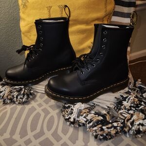 Dr. Martens Black Leather Combat Boots